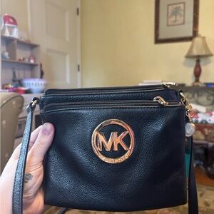Michael Kors Black and Gold Crossbody Bag